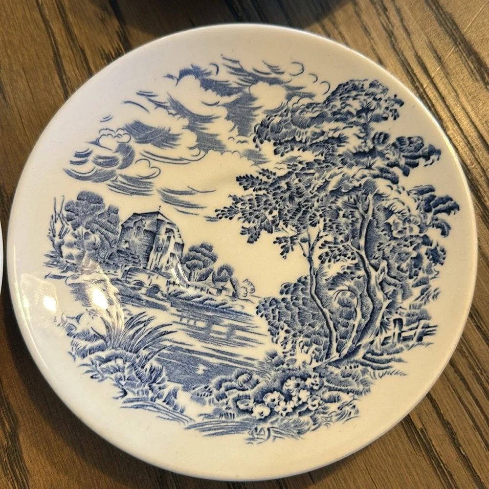 Wedgewood Countryside Blue White cup Saucer Wedgwood English Country